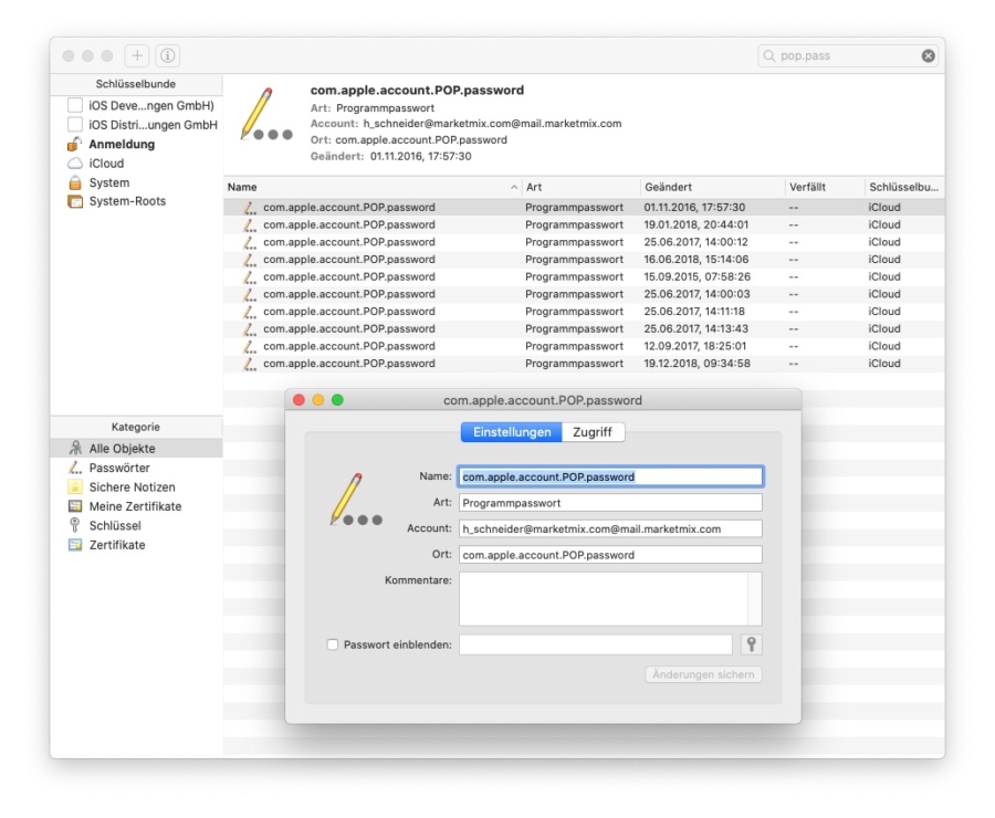 Apple Mail Die Lösung für "Passwort konnte nicht überprüft werden
