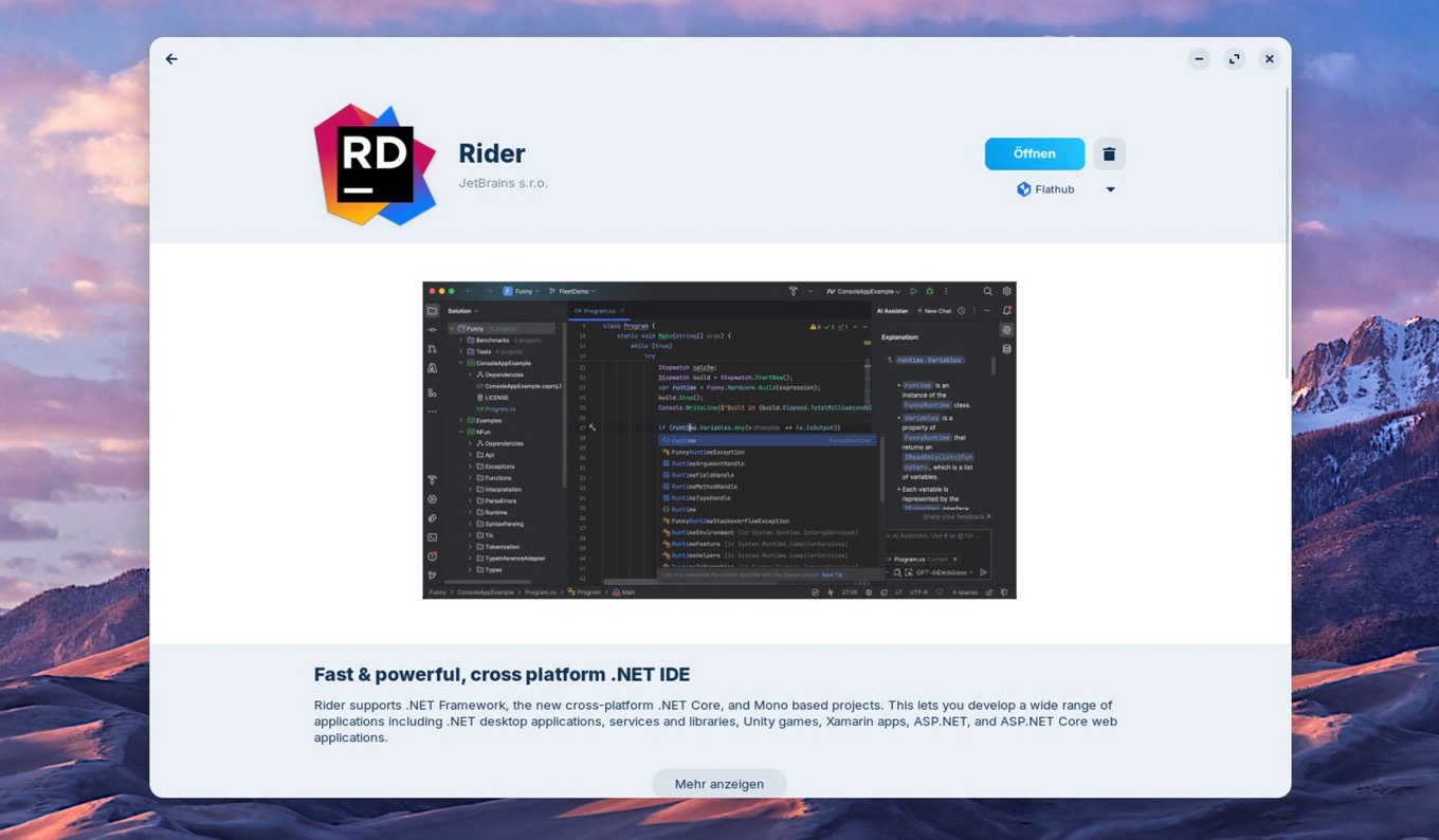 Avalonia & Rider IDE: Linux Desktop Apps entwickeln.