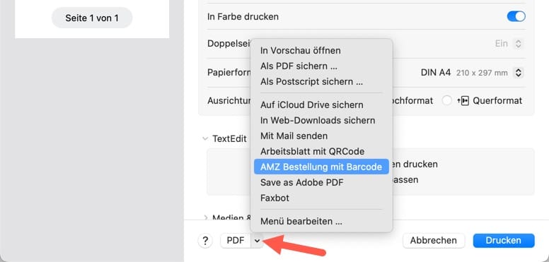 Automatisierter Amazon Barcode-Druck unter macOS