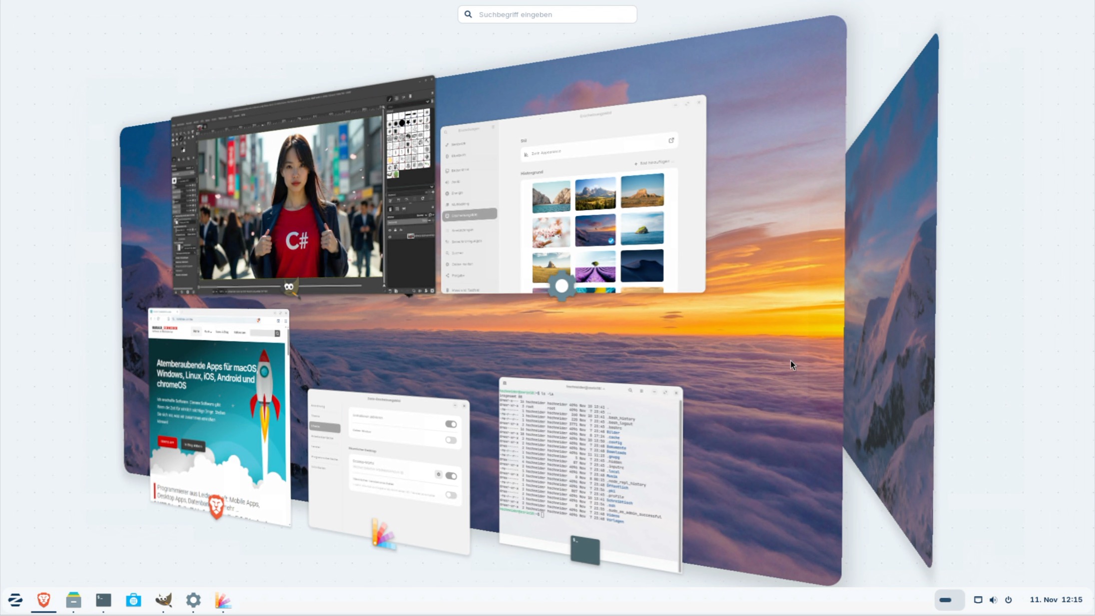 ZorinOS: Multiple Desktops