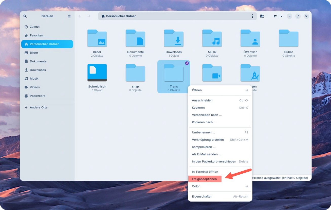 ZorinOS: Samba UserShares