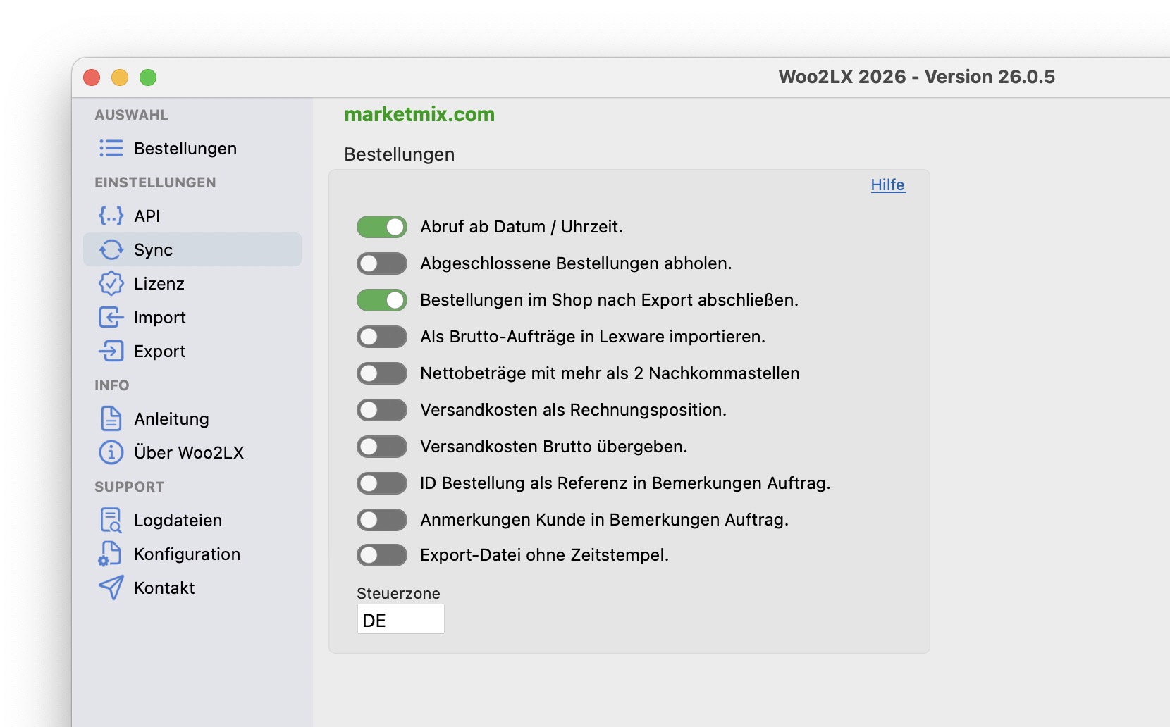 Woo2LX: WooCommerce Schnittstelle für Lexware